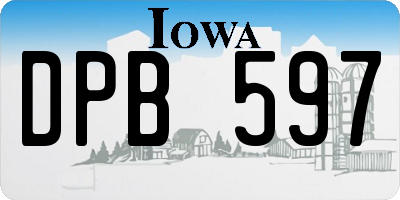 IA license plate DPB597