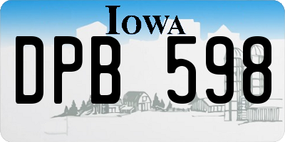 IA license plate DPB598