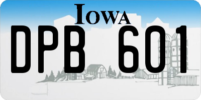 IA license plate DPB601