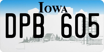IA license plate DPB605