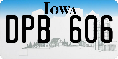 IA license plate DPB606