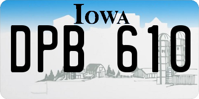 IA license plate DPB610