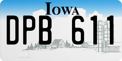 IA license plate DPB611