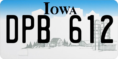 IA license plate DPB612