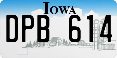 IA license plate DPB614