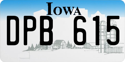 IA license plate DPB615