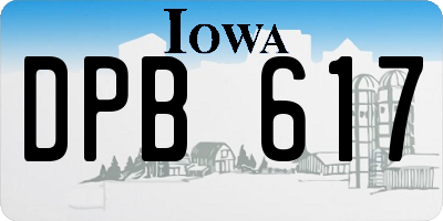 IA license plate DPB617