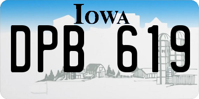 IA license plate DPB619