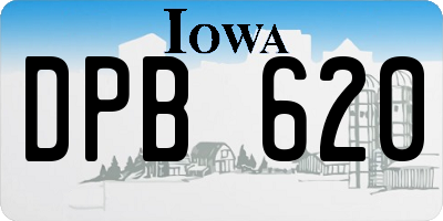 IA license plate DPB620