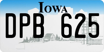 IA license plate DPB625