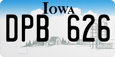 IA license plate DPB626