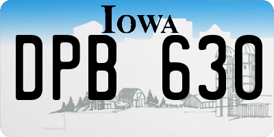IA license plate DPB630