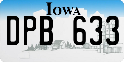IA license plate DPB633