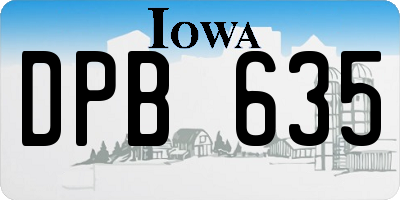 IA license plate DPB635