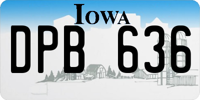 IA license plate DPB636