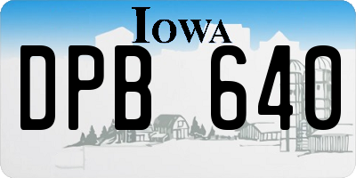 IA license plate DPB640
