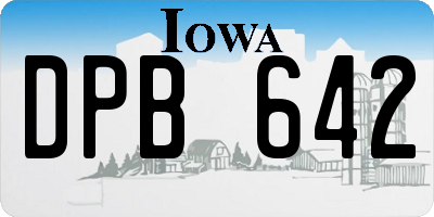 IA license plate DPB642