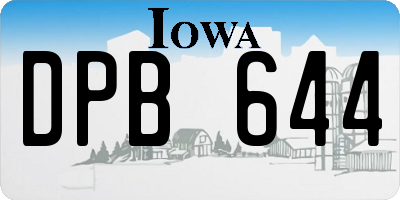 IA license plate DPB644