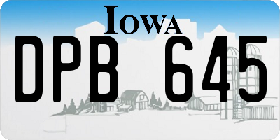 IA license plate DPB645