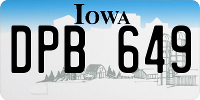 IA license plate DPB649