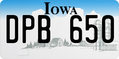 IA license plate DPB650