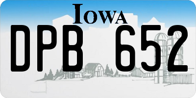 IA license plate DPB652
