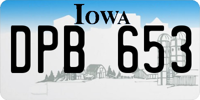 IA license plate DPB653