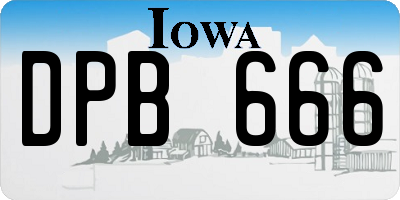 IA license plate DPB666