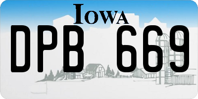 IA license plate DPB669