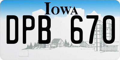 IA license plate DPB670