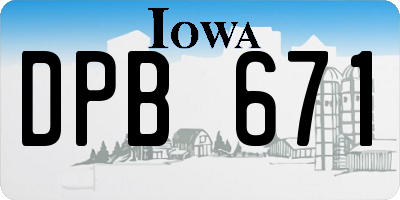 IA license plate DPB671