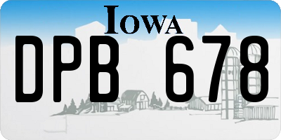 IA license plate DPB678