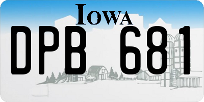IA license plate DPB681