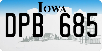 IA license plate DPB685