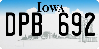 IA license plate DPB692