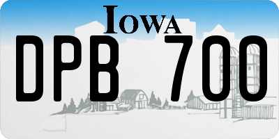 IA license plate DPB700
