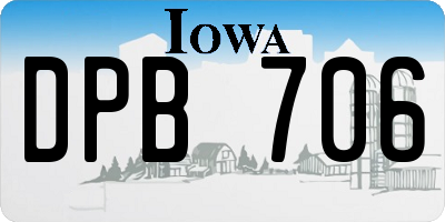 IA license plate DPB706