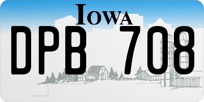 IA license plate DPB708