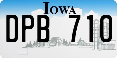 IA license plate DPB710