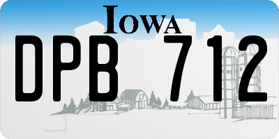 IA license plate DPB712