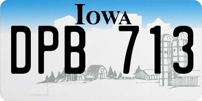 IA license plate DPB713