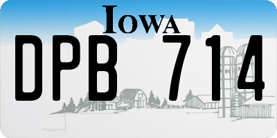 IA license plate DPB714