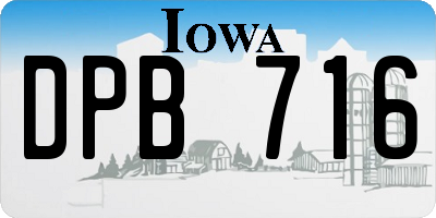 IA license plate DPB716