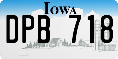 IA license plate DPB718