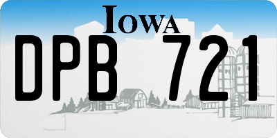 IA license plate DPB721