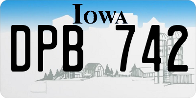 IA license plate DPB742