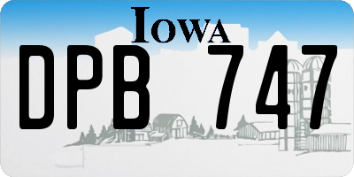 IA license plate DPB747
