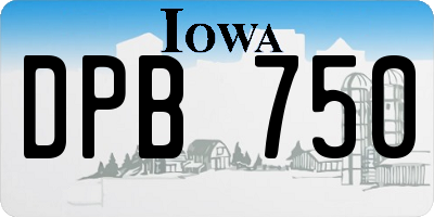 IA license plate DPB750