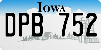 IA license plate DPB752
