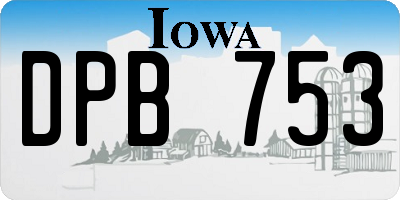 IA license plate DPB753